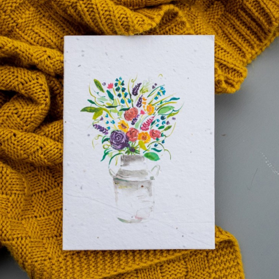 Floral Milk Churn | Plantable Seed Card | Sorrel & Sage Florist - Greetings Cards & Gifts | Sorrel & Sage Florist | Owd Barn at Bispham | 01704 790244 | Parbold Florist | Mawdesley Florist | Rufford Florist | Lathom Florist | Burscough Florist