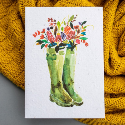 Floral Wellies | Plantable Seed Card | Sorrel & Sage Florist - Greetings Cards & Gifts | Sorrel & Sage Florist | Owd Barn at Bispham | 01704 790244 | Parbold Florist | Mawdesley Florist | Rufford Florist | Lathom Florist | Burscough Florist