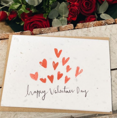 'Happy Valentines Day' | Greetings Card (Plantable) - Share the love this February 14th, order a bouquet of beautiful flowers and add those special finishing touches | Sorrel and Sage Florist, Parbold