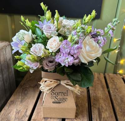 Mother's Day Boxed Bouquet - Show your appreciation this Mother's Day, treat your Mum to a bouquet of seasonal, quality flowers, expertly chosen and arranged by your local, independent, experienced florist.