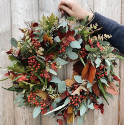 Autumn Wreaths, carefully handmade to order by Sorrel & Sage Florist - A local florist based in Parbold, Sorrel and Sage Florist offer local delivery to Newburgh, Skelmersdale, Appley Bridge, Wrightington, Rufford, Mawdesley, Lathom, Burscough & more.