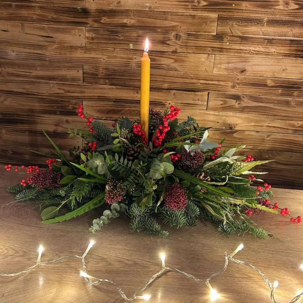 Christmas Table Arrangement | Festive Flowers